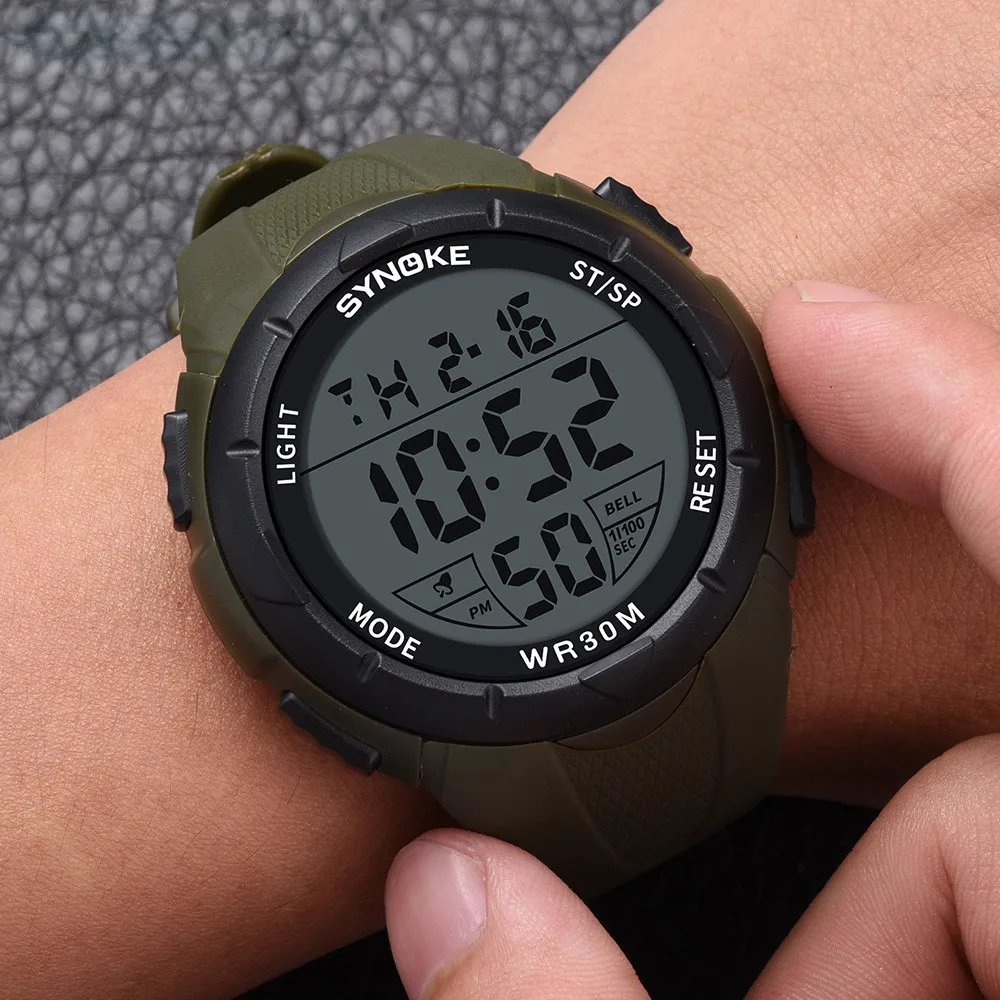 

SYNOKE Men Digital Watch Multi-Function 30M Waterproof Sports Quartz Watch LED Digital Double Action Watch 0621