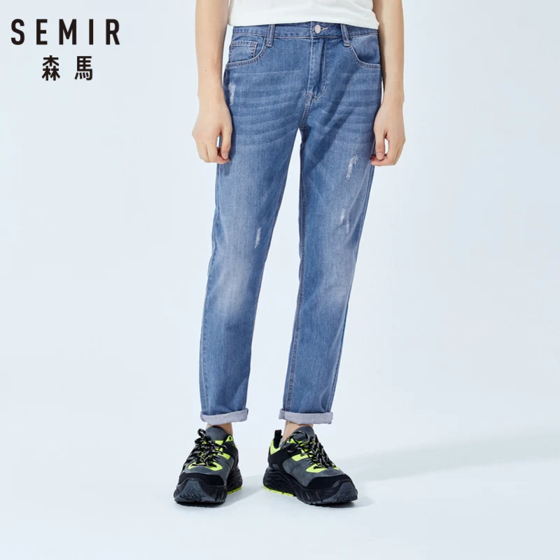 SEMIR джинсы мужские Студенческие летние новые брюки в Корейском стиле