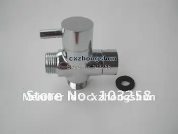 

Bathroom Chromed Brass 3 Ways T Adapter Toilet Tee Valve Diverter Sanitary Hardware Water Separator With Handle 1/2"+1/2"+1/2"