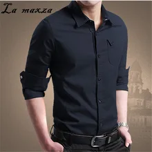 Плюс Размеры Повседневное Bodycon Винтаж корейский Для мужчин рубашка осень мода одежда с длинным рукавом Уличная более Размеры d рубашки