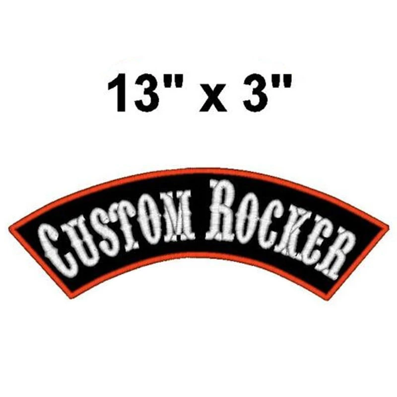Biker Patch Lot of 2 Custom Embroidered Rocker Tag badge 10" Sew or Iron on Biker Patch Lot of 2 Custom Embroidered Rocker Tag badge 10" Sew or Iron on