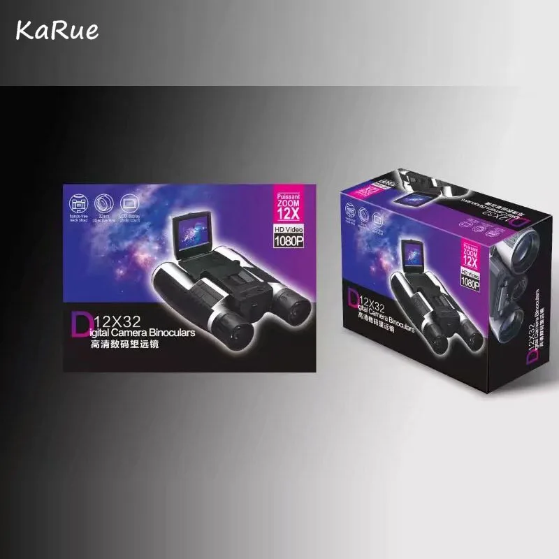 Karue Professional Digital Camera 12x32 HD Binocular Telescope 5MP Digital Video Camera 2.0'' TFT Display Hd 1080p Telescope