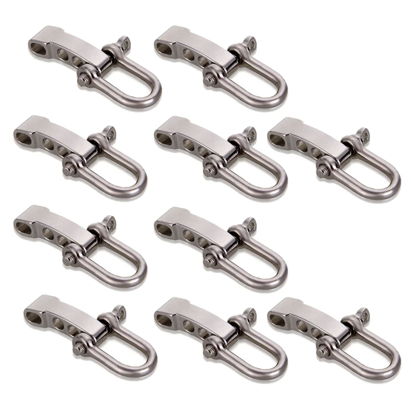 10pcs Zinc Alloy Buckle Adjustable Clip 5mm Survival Bracelet Paracord - Цвет: Gold