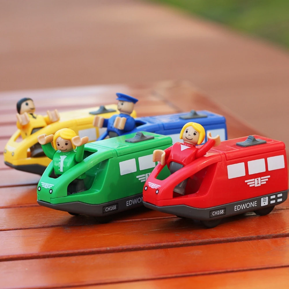 

Hot Electric Magnetic Small Trains Locomotive Driver For Wooden Rail Tracks 4 Colors Avaliabe Birthday Gift For Children