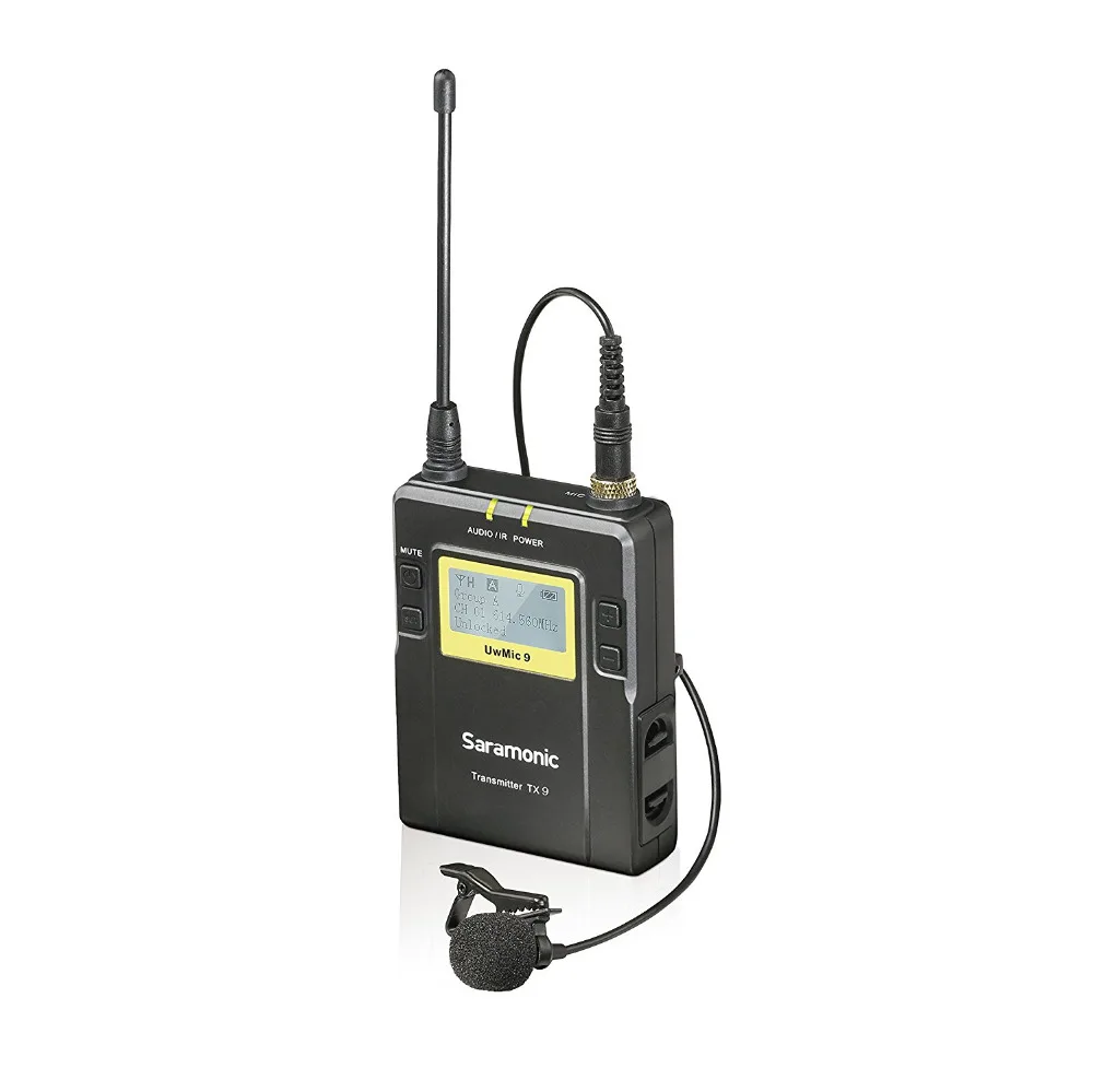 Saramonic UWMIC9 UHF Беспроводной петличный+ передатчик XLR микрофонная система с модульным передатчиком+ Lav Mic, XLR вставной блок