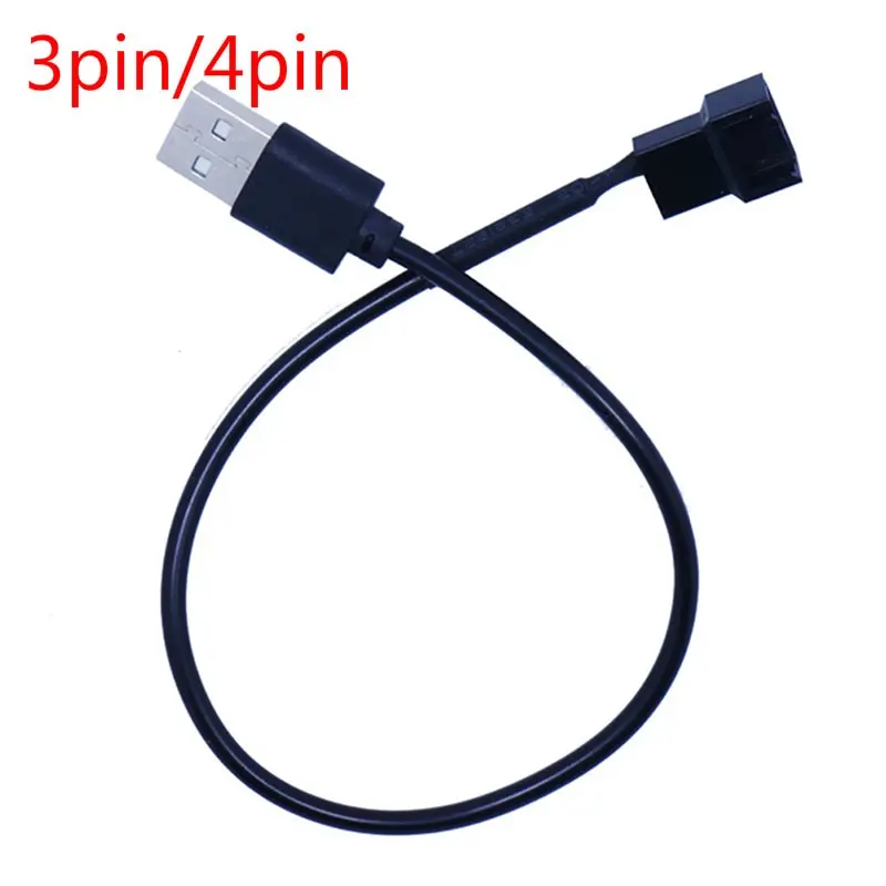 3pin или 4pin вентилятор к usb-адаптеру кабели 3/4 Pin компьютерный ПК Вентилятор кабель питания Соединительный адаптер 5 в 30 см подключение