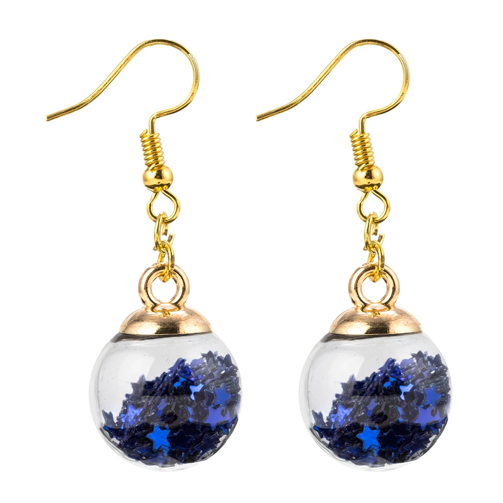 

Evil Eye Summer Style Flow Earrings Double-sided Star Crystal Ball Glass Bottle Earrings Women Simple Stud Earring EY6127