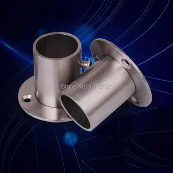 

free shipping thicken stainless steel flange socket curtain diy cloth rod closet seat tube bracket household furniture hardware