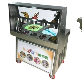 Free shipping hot sale 740w flat pan fried ice cream machine SINGLE POT Stainless steel Ice Pan Machine roll ice cream maker