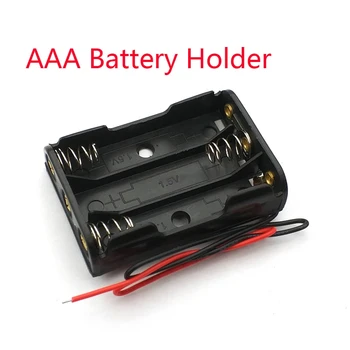 

5Pcs 3 x AAA Battery Box Case Holder With Wire Leads Side By Side Battery Box Connecting Solder For 3pcs AAA Batteries