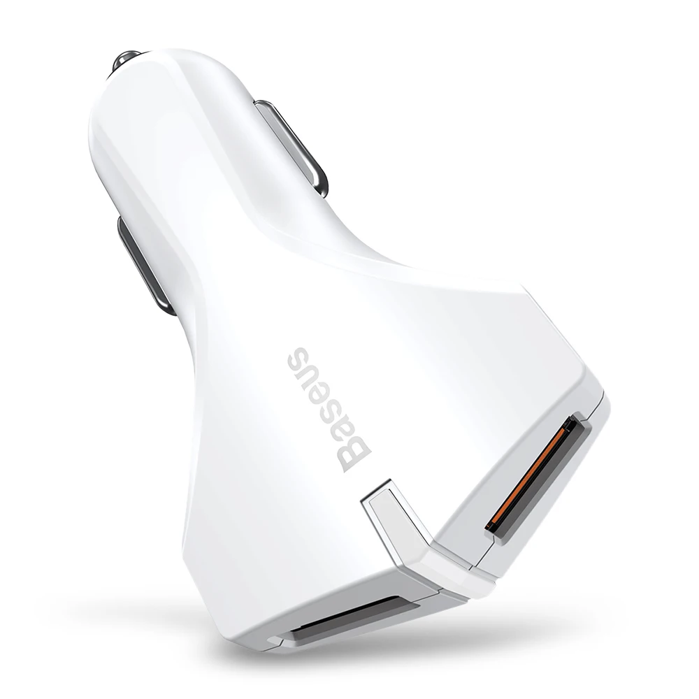 Автомобильное зарядное устройство Baseus Dual USB Quick Charge QC3.0 с светодиодный