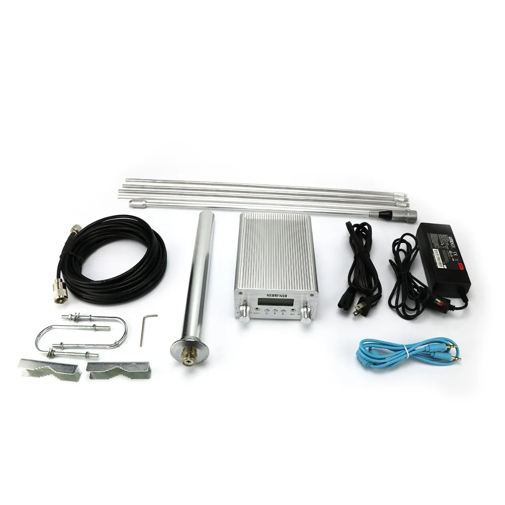 

Professional T15T 15W Aluminum FM Broadcasting Transmitter Kit Audio line+Power Adapter+Car Sucker Antenna