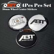 Recomend Алюминиевые наклейки 4 шт. Автомобильная Ступица колеса крышки с эмблемами 56 мм наклейки для ABT логотип Ступица колеса для автомобиля наклейки