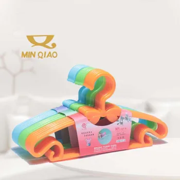 

6pcs/lot Fashion Plastic Candy Color Children Baby kids Clothes Hangers Hook Non Slip Drying Racks Cloth Hanger Clothes Storage