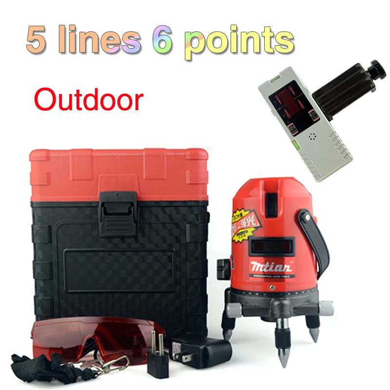 5 lines 6 point laser level 360 rotary outdoor laser leveling line