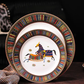 

Porcelain Plates dinner 2pc/set Dinner plates bone china Dinnerware sets Tableware set Service plates for dinner