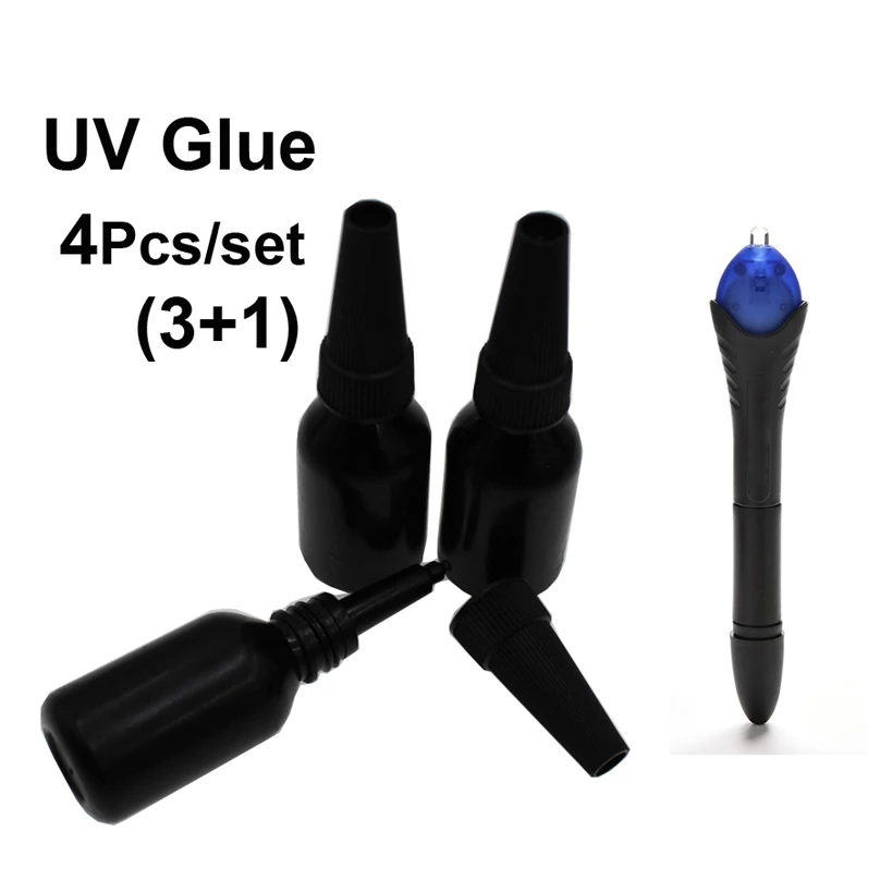 4Pcs/set Liquid 5 Seconds Fix Glue with 3Pcs UV Clear Super Bottle Refill Light LED Glass Metal Craft Adhesive Stationery Store 4Pcs/set Liquid 5 Seconds Fix Glue with 3Pcs UV Clear Super Bottle Refill Light LED Glass Metal Craft Adhesive Stationery Store