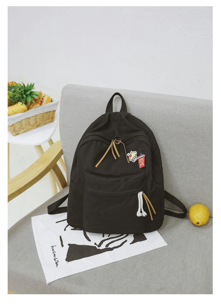 Menghuo Women Backpack for School Teenager Girls Vintage Stylish School Bag Ladies Cotton Fabric Backpack Female Bookbag Mochila (45)