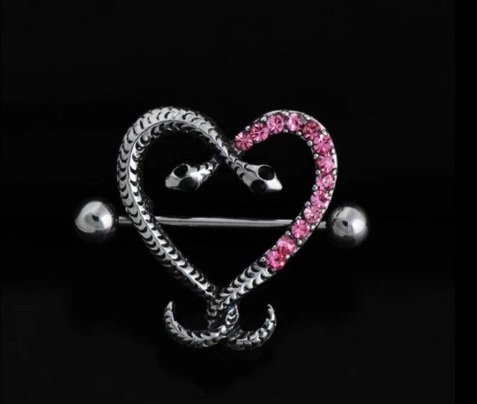 

2016 New Arrival Fashion Nipple Ring Stainless Steel Body Piercing Jewelry Piercing Decoration Snake Style 1 pair