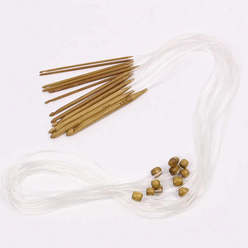

1 Set 12 Sizes Bamboo Crochet Hooks Knitting Needle Kit 3-10mm Weaving Tools Set 2018ing