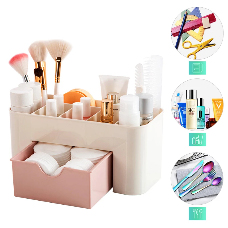

Plastic Storage Cabinet Cosmetics Storage Box with Drawers Desktop Drawers Bathroom Bedroom Organizer for House Sundries