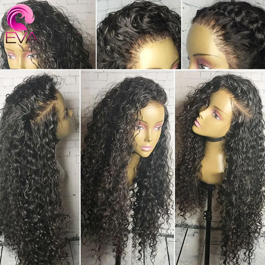 Эва вьющиеся волосы шелковая основа парики предварительно выщипанные с детскими волосами бразильские волосы remy Шелковый Топ кружевные передние человеческие волосы парики для черных женщин