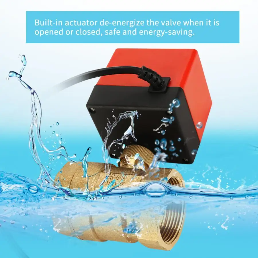 

DC 24V DN40 Ball Valve Electric valve 2 Way 3 Wire Brass Motorized Ball Valve Electrical Valve G1-1/2