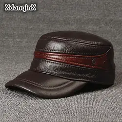 Регулируемый Размеры кожа Бейсбол Кепки Для мужчин; зимняя шапка новые толстые теплые простые Модные мужские Кости Snapback Dad's Шапки