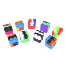 Минимальный заказ = 10 шт. дизайн блока силиконовые банки воск испаряющееся масло контейнер антипригарный большой лего парафино-масляная пленка