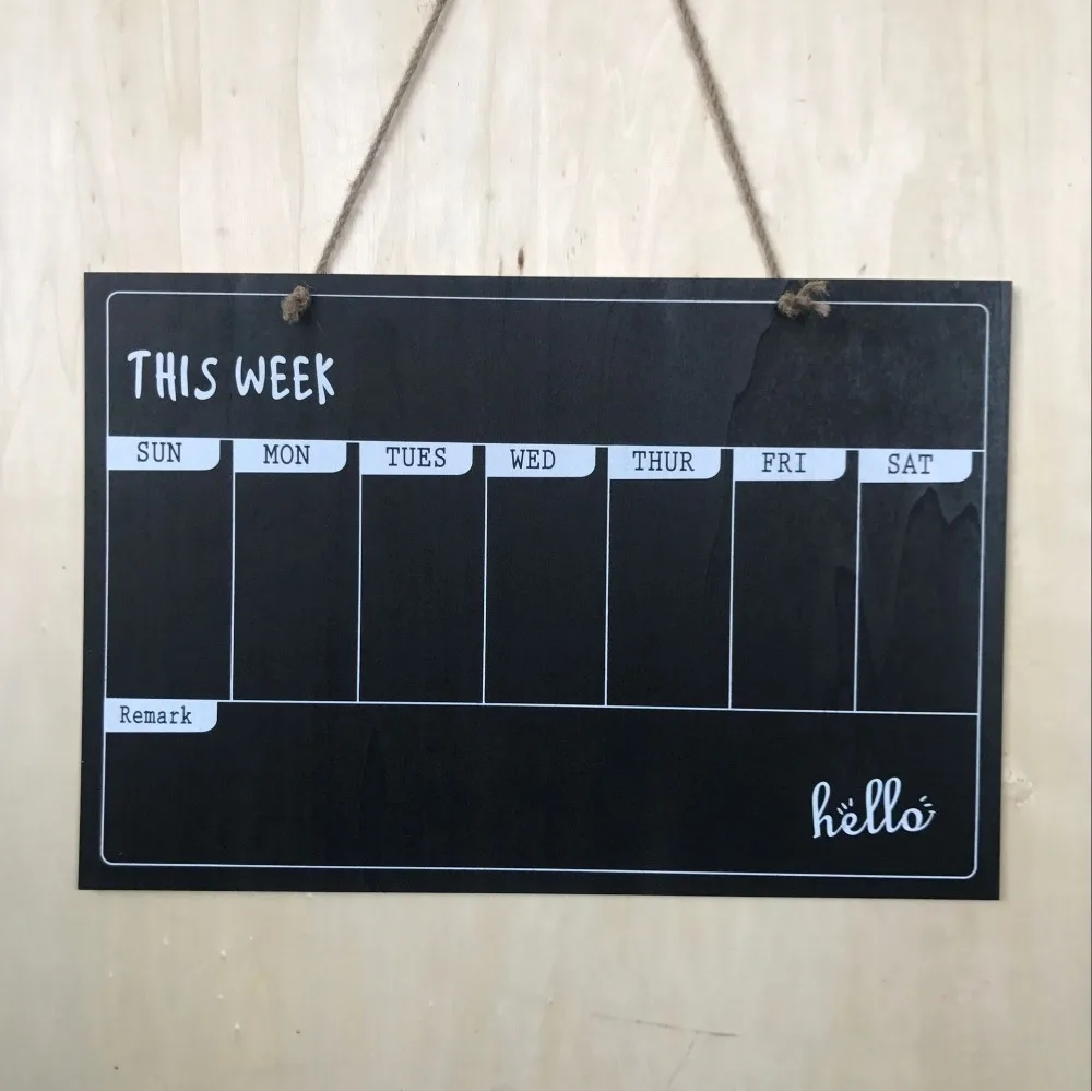 this week blackboard modern chalkboard week wall calendar home office