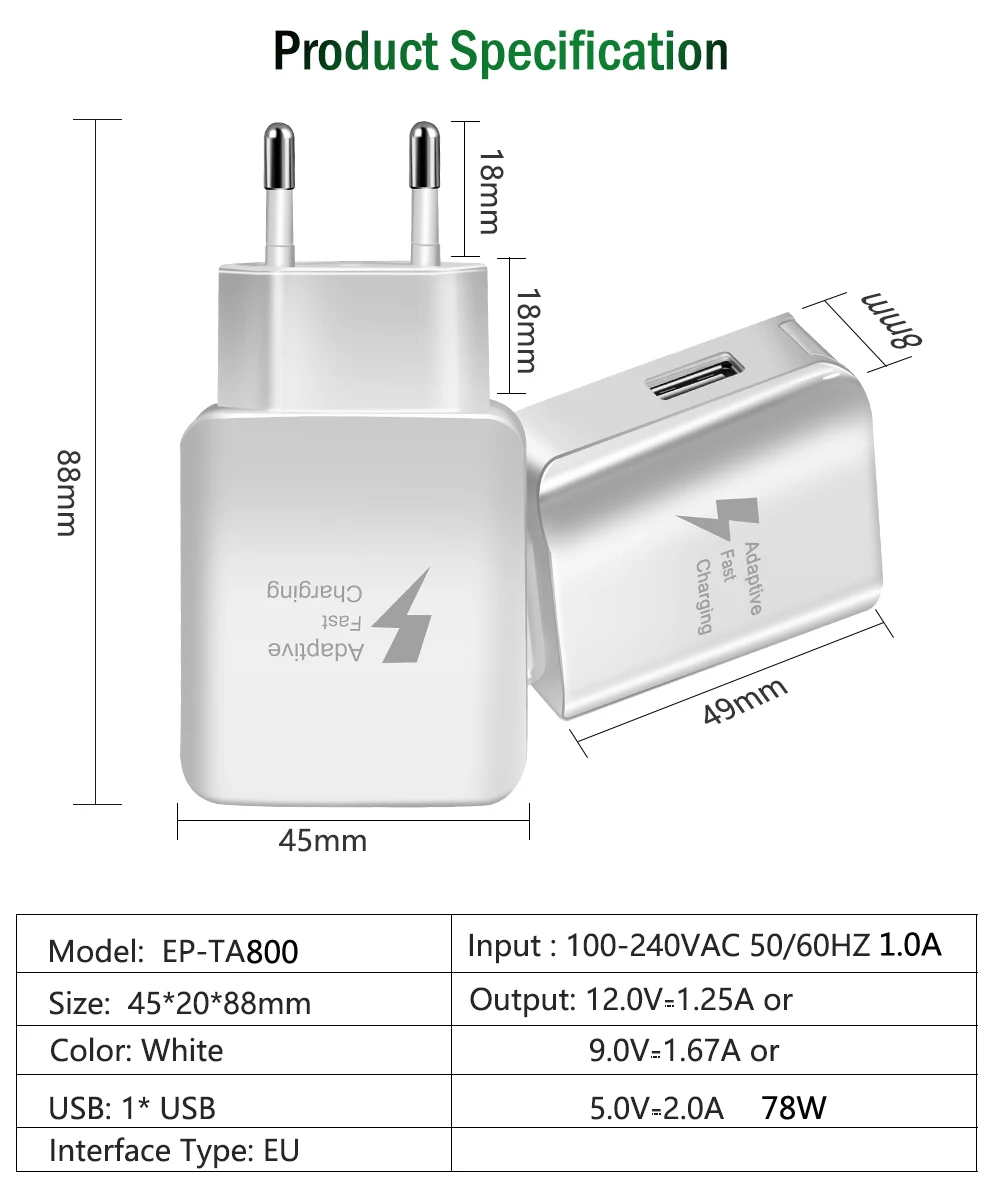 Быстрое настенное зарядное устройство ЕС адаптер 9 В 1.67A USB зарядное устройство для телефона huawei mate 9 10 8X для samsung S6 S7 Edge Micro USB кабель для передачи данных