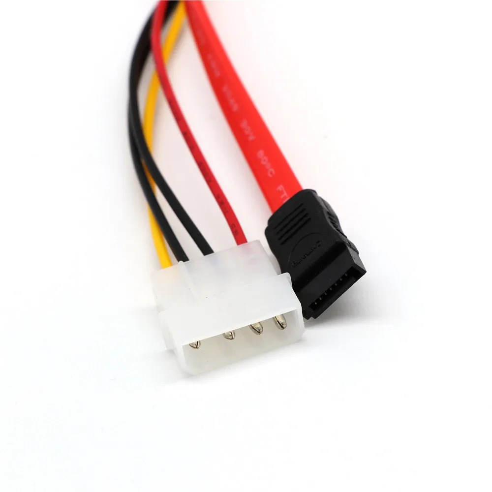 

30cm SATA Combo 15 Pin Power and 7 Pin Data Cable 4 Pin Molex to Serial ATA Lead