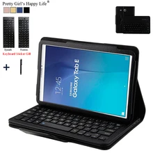 Para samsung galaxy tab e 9.6 t560 teclado sem fio bluetooth caso para samsung tab e 9.6 tablet flip capa de couro + stylus