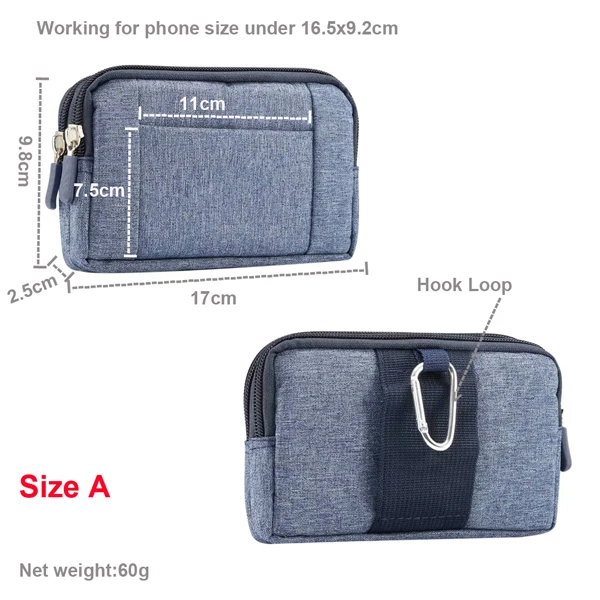 Dual Pouch Phone Belt Clip Case and Tool Waist Bag Holster