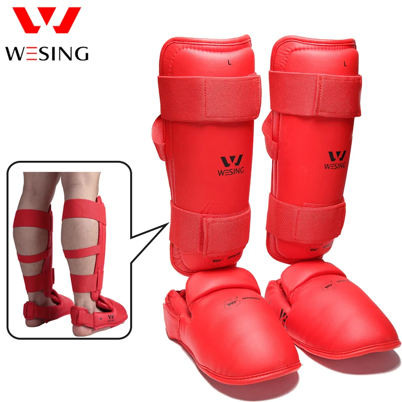 Wesing Karate боксерская Муай тайская защита для голени перчатки набор спарринга