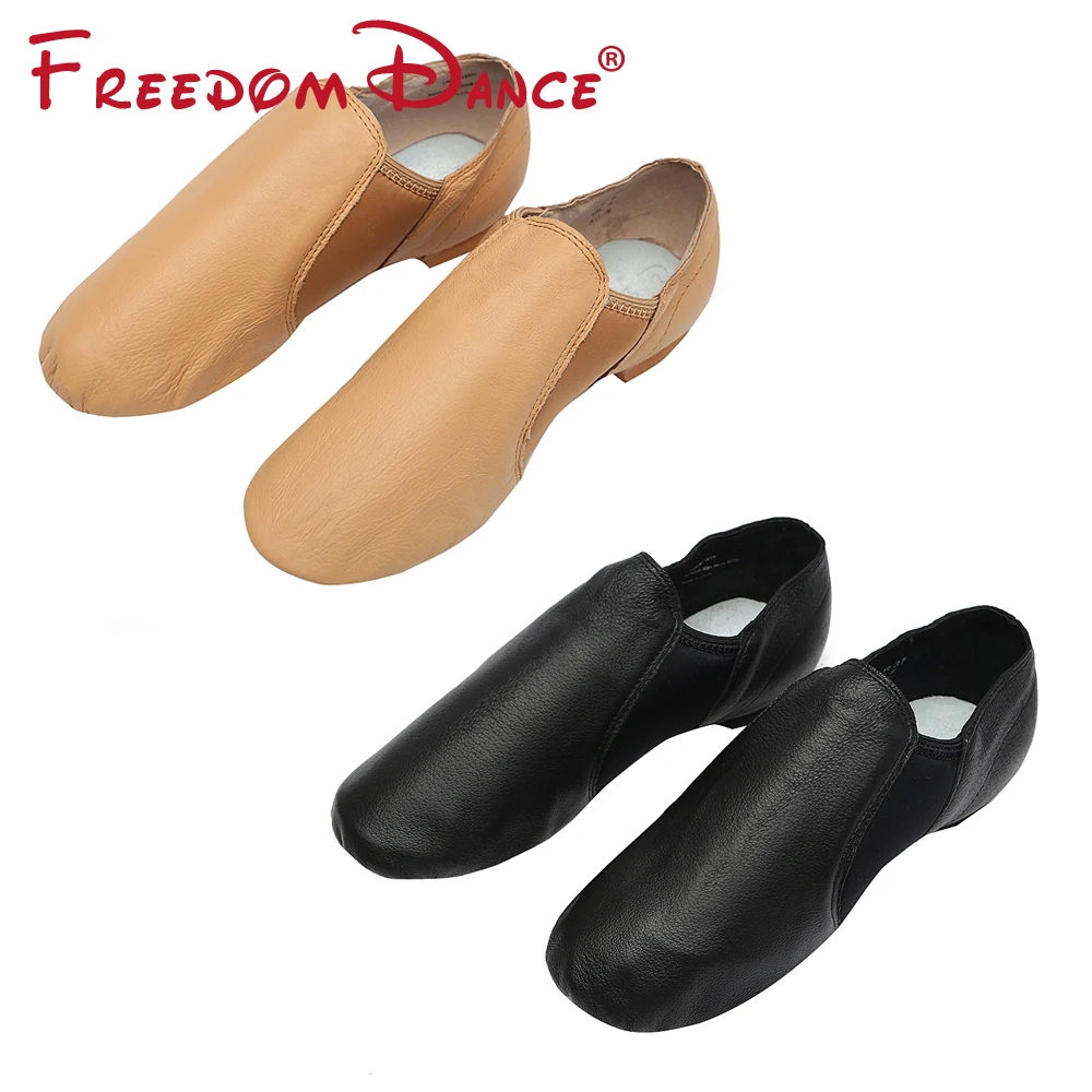 Online 2019 cuero genuino de deslizamiento en Jazz zapatos de baile para las mujeres los hombres ejercicio zapato suave zapato de Ballet formación Zapatos Zapatillas de deporte 34 44