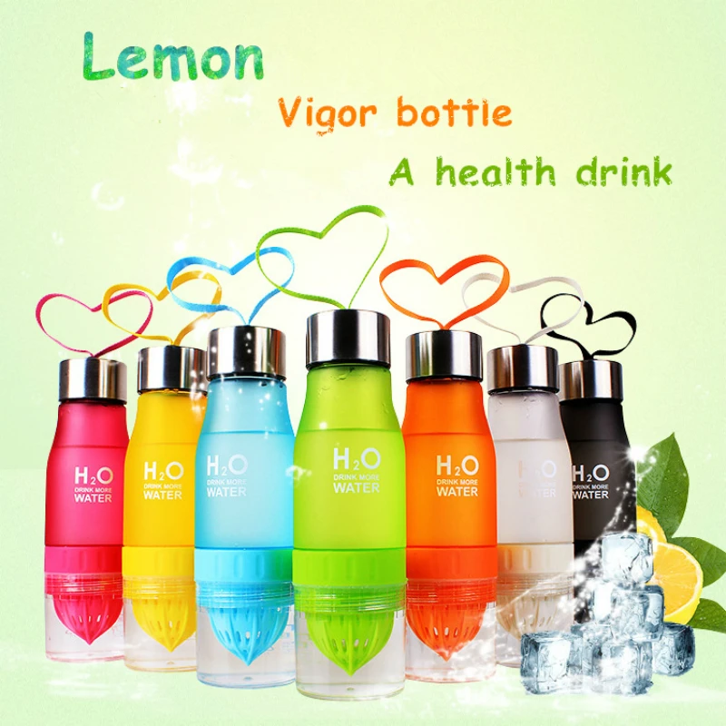 

Camping Colorful Health Water Infuser Lemon Juice Bottle Shaker Frosted Plastic Juices Fruit Bottles Whey Protein Outdoor