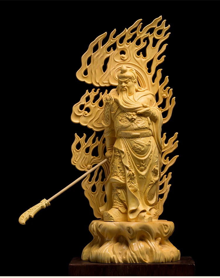 

Wood people sculpture Dynasty Warriors Guan Yu vintage craft home decoration chinese Christmas gift historical figure gong