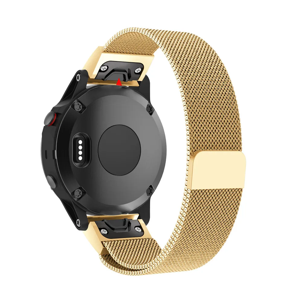 Миланские магнитные часы ремешок для Garmin Fenix 5 5S 5X20 мм 22 мм 26 мм нержавеющая сталь Металл Quick Fit Ремешки для наручных часов