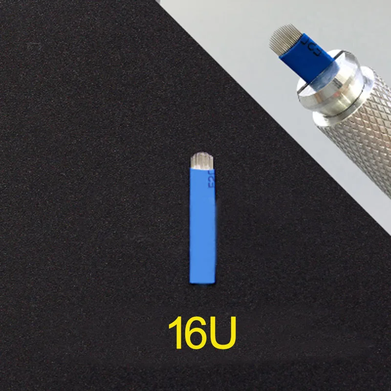 

16U *100pcs Permanent Makeup Eyebrow Tatoo Blade Microblading Needles For 3D Embroidery Manual Tattoo Pen Machine
