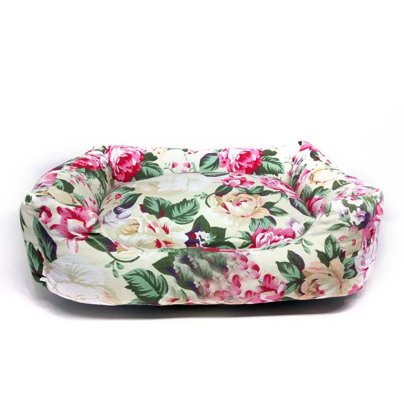buy Autumn Winter Cat Dog Bed Removable Canvas Creative Dog House Bed Washable Pet Cat Dogs Beds For Small large Dogs Sofa Nest