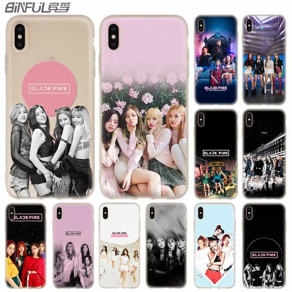 

Cases Silicone soft Cover for iPhone 11 Pro X XS Max XR 6 6S 7 8 Plus 5 4S SE kpop blackpink photocard blackpink