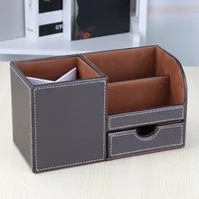 Multifunctional desktop канцелярские футляр для чеков для бизнес офисные кожаные penholder