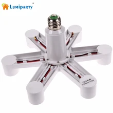 Lumiparty 1 до 7 E27 LED гнездо База LED сплиттер галогеновые лампы свет держатель конвертер