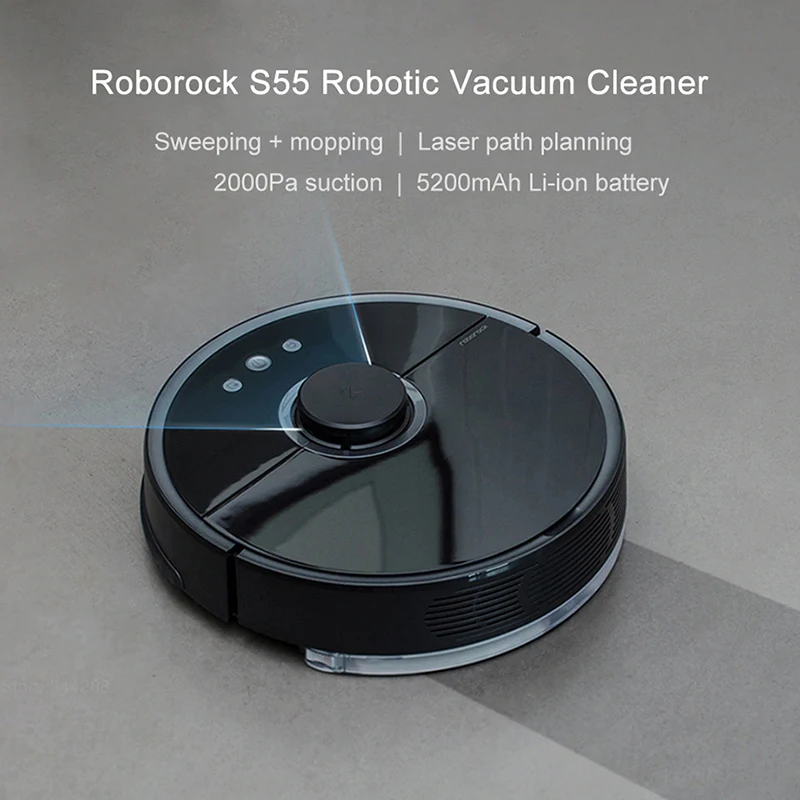 Original Roborock S55 Black Robot Vacuum Cleaner 2 Smart Planned Automatic  Cleaning for your Home Xiaomi Mi APP Sweep Wet Mop _ - AliExpress Mobile