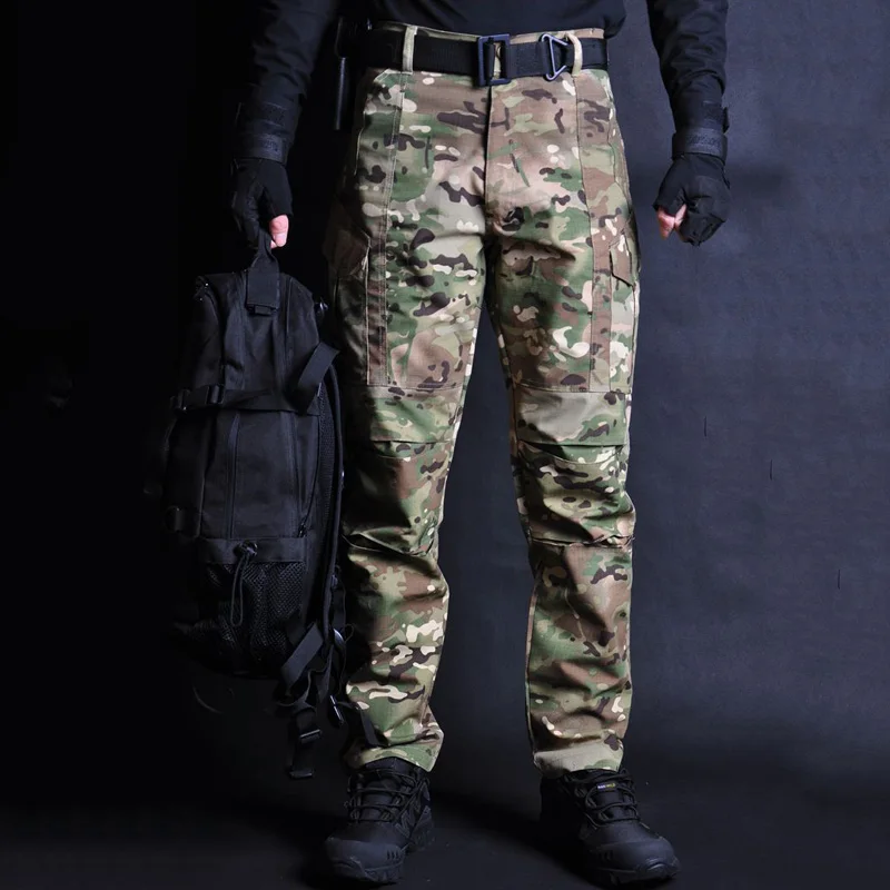 Новые камуфляжные Мужские штаны в стиле милитари, тактические штаны, армейские брюки-карго с несколькими карманами, рабочие повседневные штаны для бега 4XL - Цвет: CP