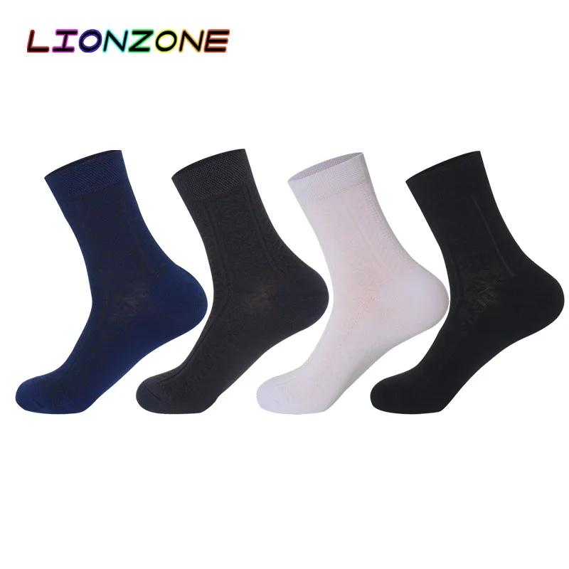LIONZONE деловые мужские носки классические декоративные Heren Sokken антибактериальные дышащие носки из конопляного волокна бамбука