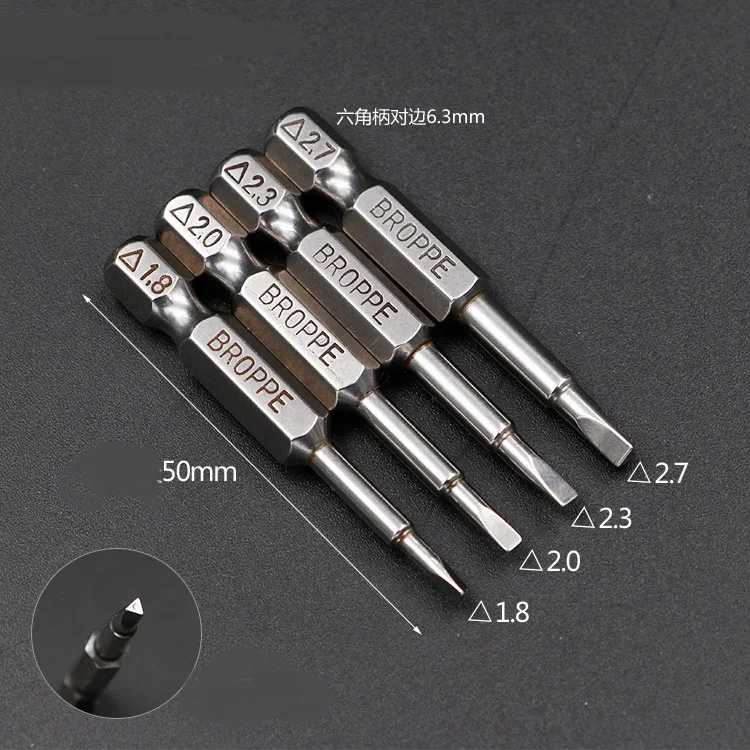 Новые 4 шт. L50mm магнитные треугольные отвертки S2 сталь 1/4 &quotшестигранный