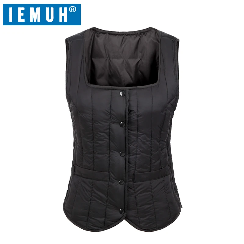 Женский жилет IEMUH зимний Сверхлегкий на гусином пуху без рукавов M XXXL|waistcoat