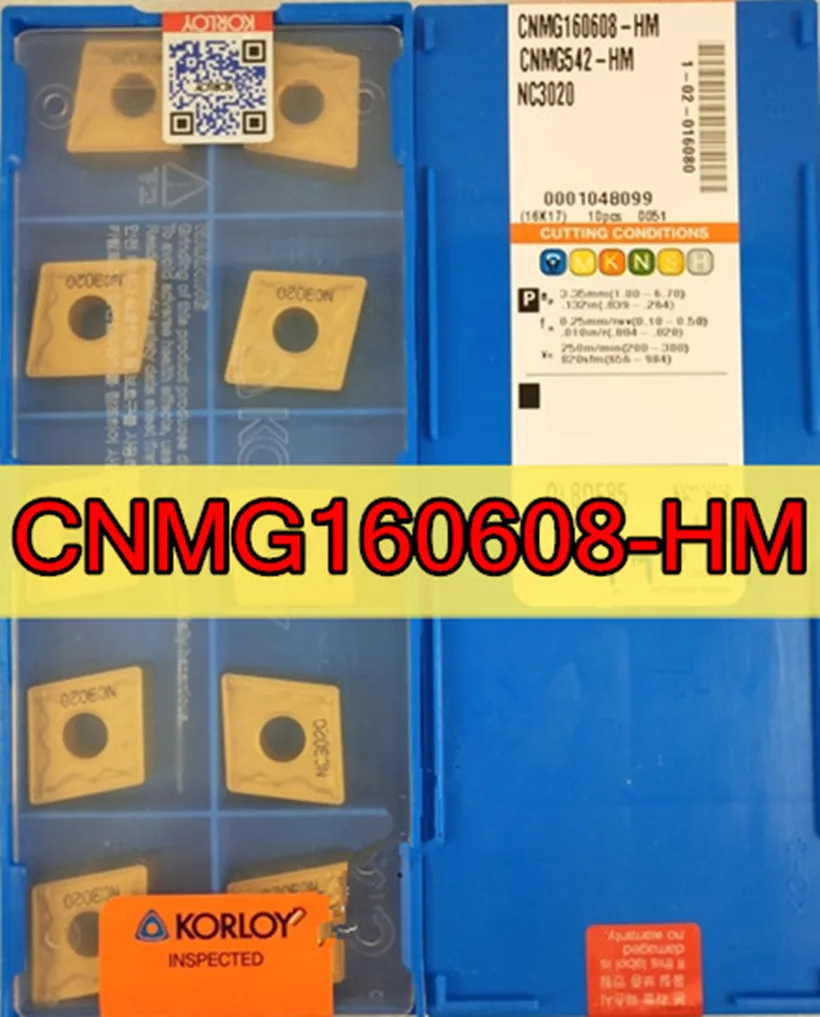 CNMG160608 HM NC3020 10 шт./компл. KORLOY CNC карбид Вставки обработки стали Бесплатная